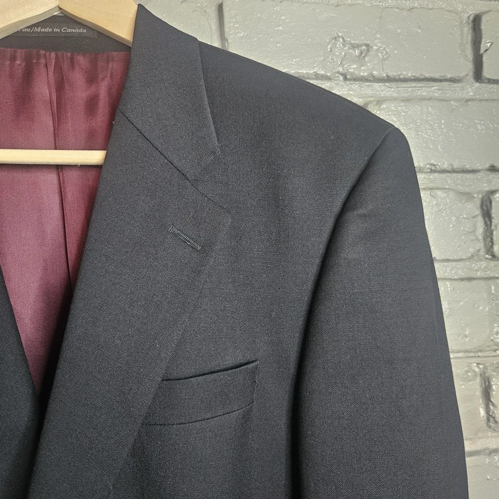 Lords‎ Of London Patrick James Men Wool Earl Jacket 44R Black Blazer Gold Button